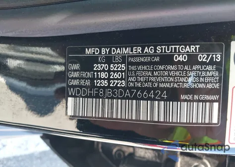 2013 Mercedes-Benz E 350 4Matic из США, поврежденный, VIN WDDHF8JB3DA766424